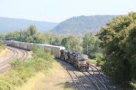 NS 9816 leads train 11J on D track into Enola yard